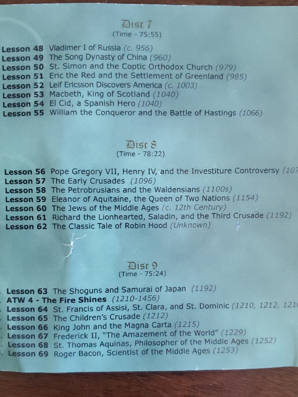The Mystery of History Volume II CD Set- The Early Church And The Middle Ages - Picture 7 of 8